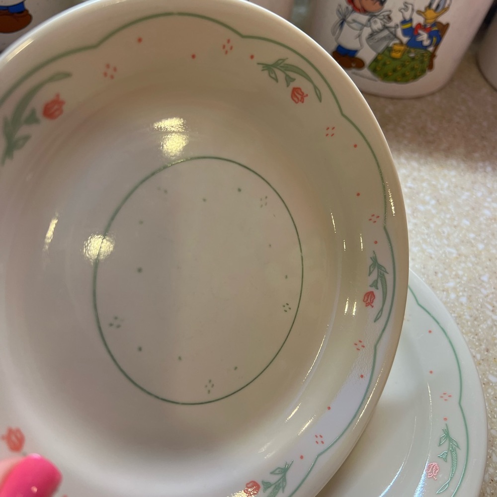 Set of 6 CORELLE CALICO ROSE 7.25 Salad or Bread small plates - Picture 7 of 16